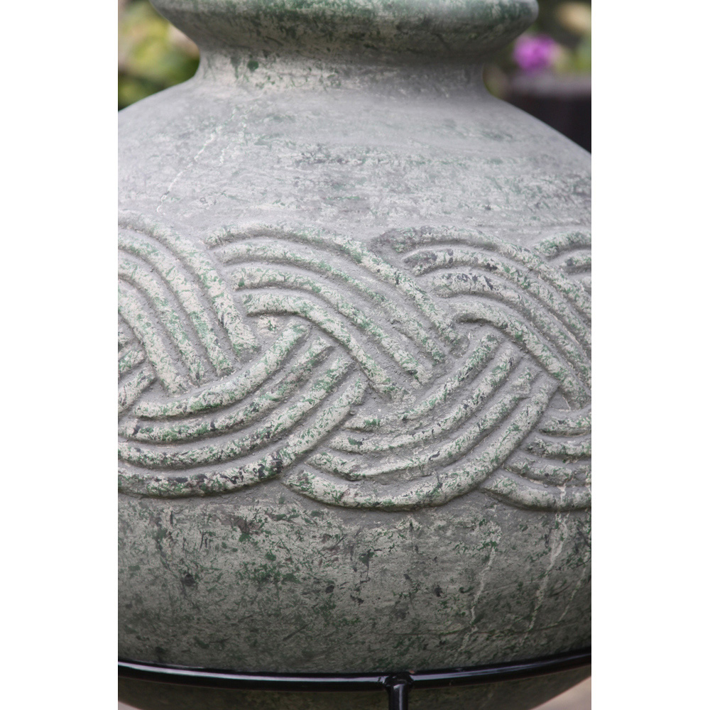 Gardeco Elfyn Wide Bellied Celtic Theme Mexican Chimenea with Stand Image 4