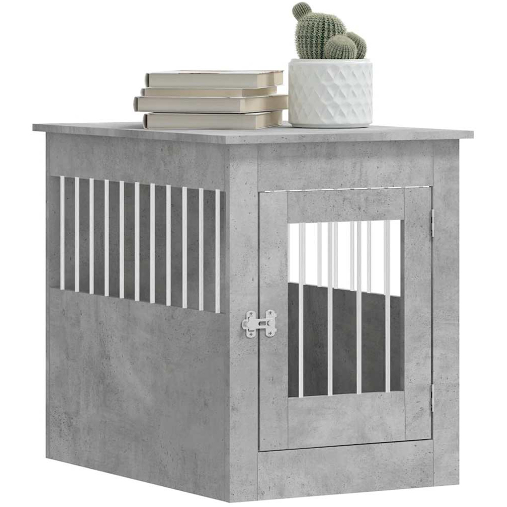 vidaXL Concrete Grey Engineered Wood Dog Crate Furniture 68 x 55 x 80cm Image 4
