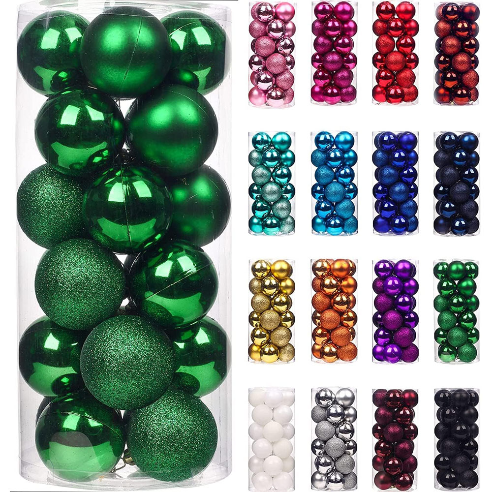 Shatchi 3cm Dark Green Shatterproof Christmas Bauble 24 Pack Image 5