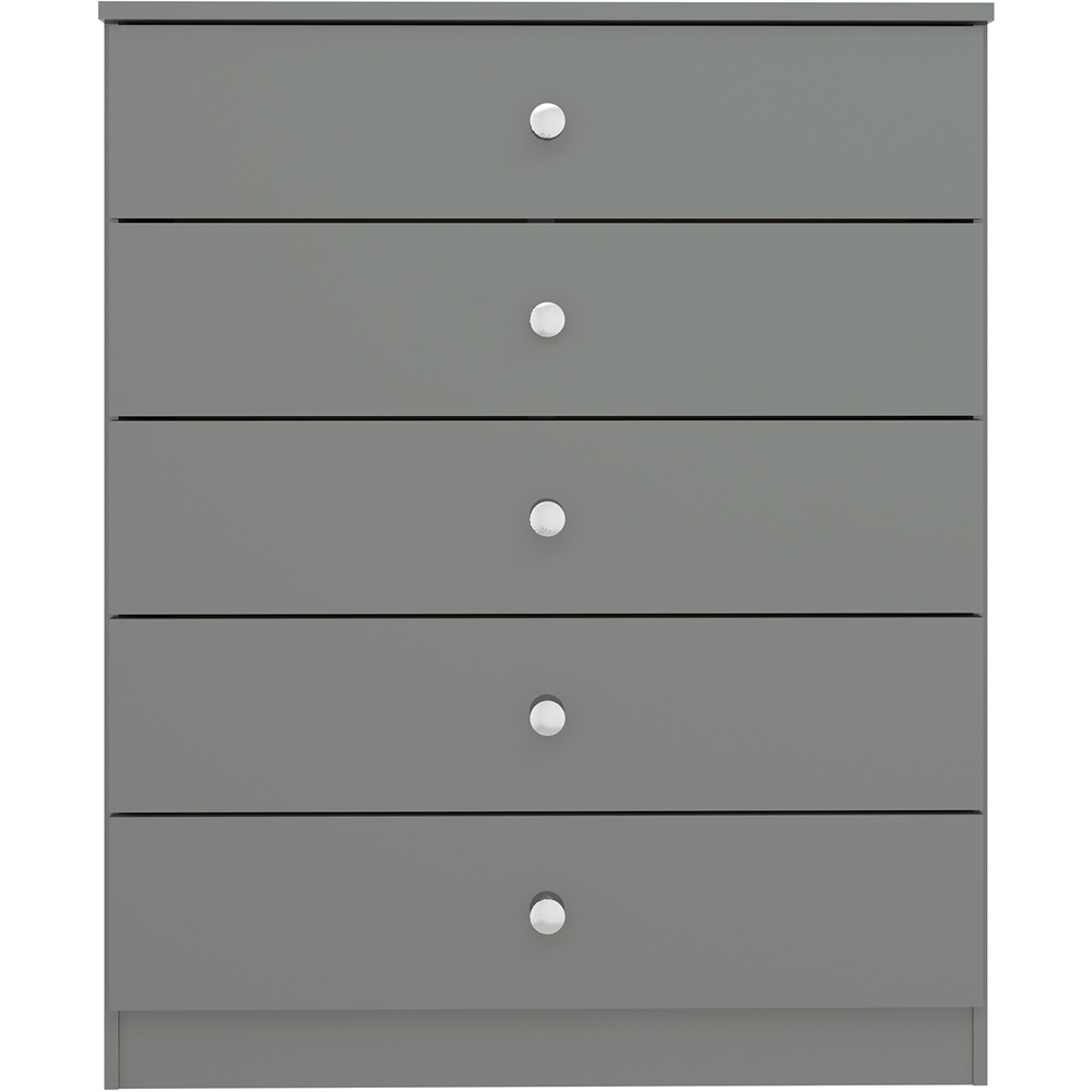 Seconique Denver 5 Drawer Grey Gloss Storage Chest Image 3