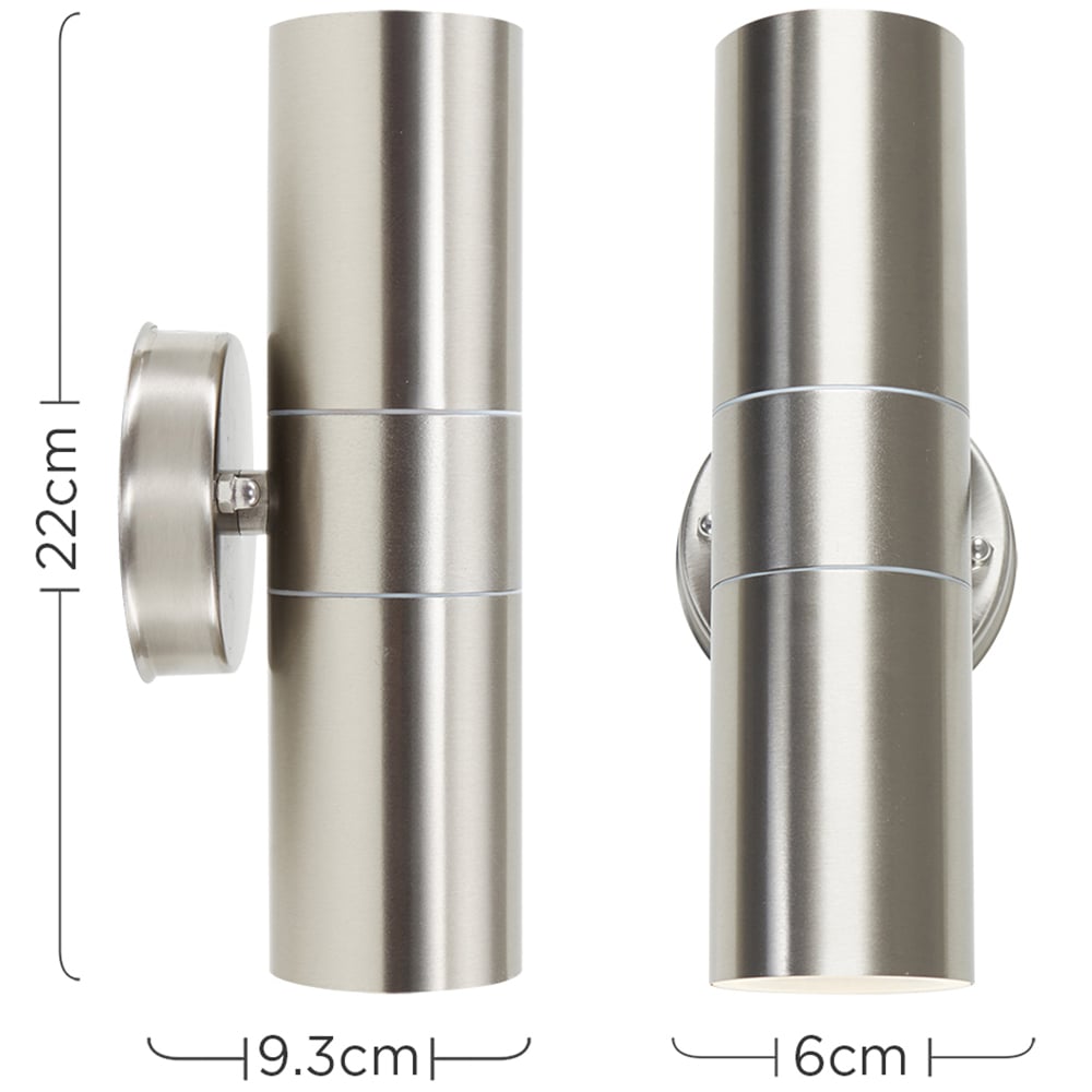 ValueLights Set of 2 Silver Warm White Bulb Wall Up-Down Outdoor Light Image 6