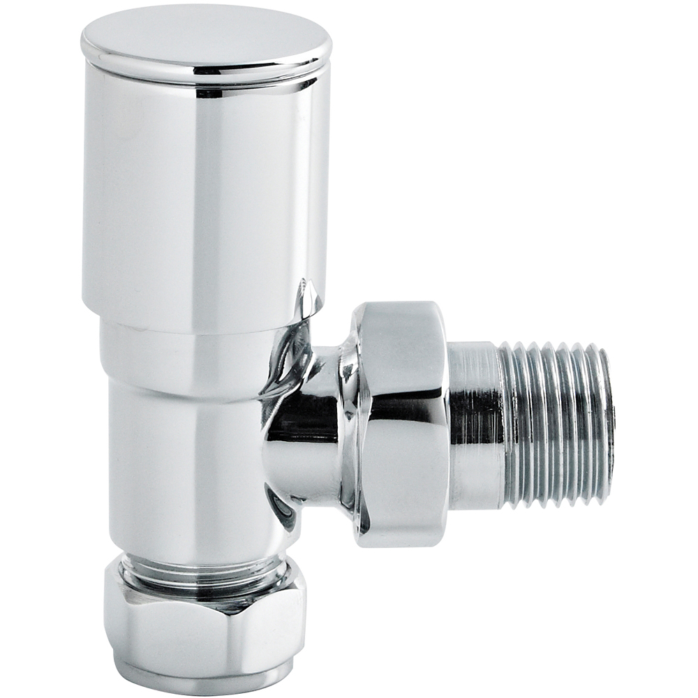 nuie Chrome Angled Radiator Valve 65mm 2 Pack Image 1