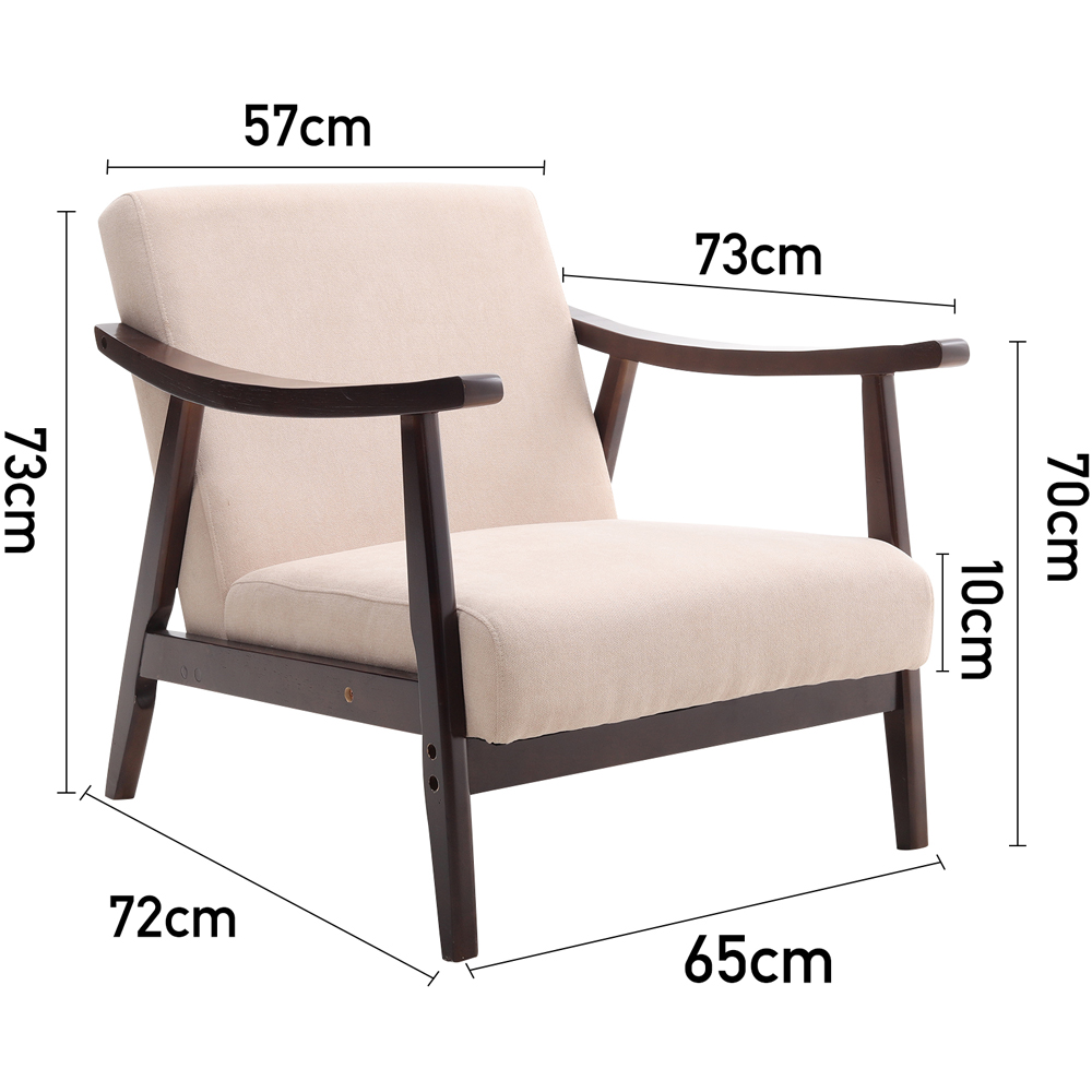 Living and Home Fabric Wooden Single Armchair Image 8