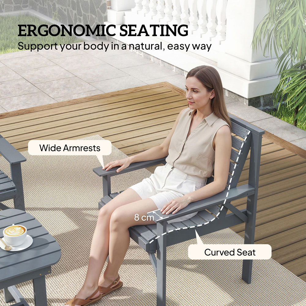 Outsunny 4 Seater Grey Garden Lounge Set Image 6