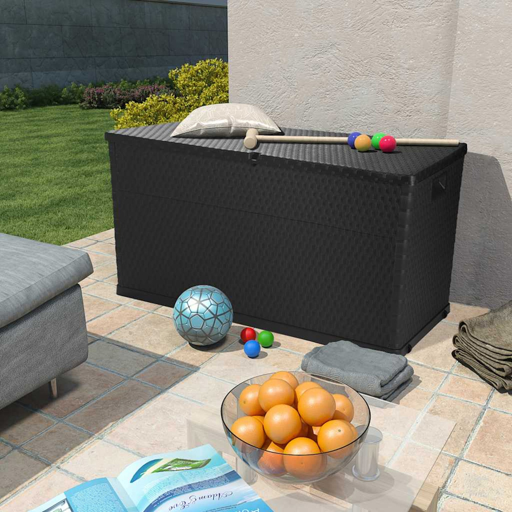 vidaXL 63 x 120 x 56cm Anthracite Polypropylene Garden Storage Box Image 5