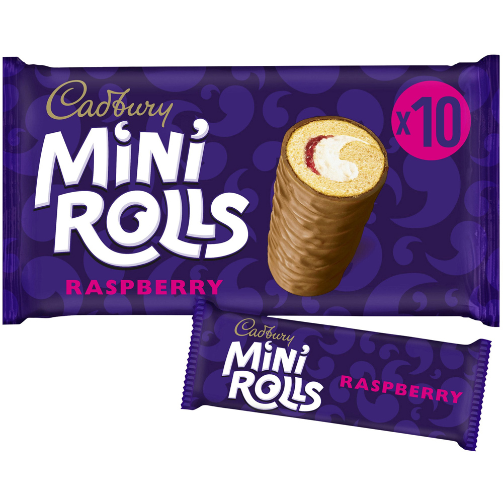 Cadbury Raspberry Mini Rolls 10 Pack Image