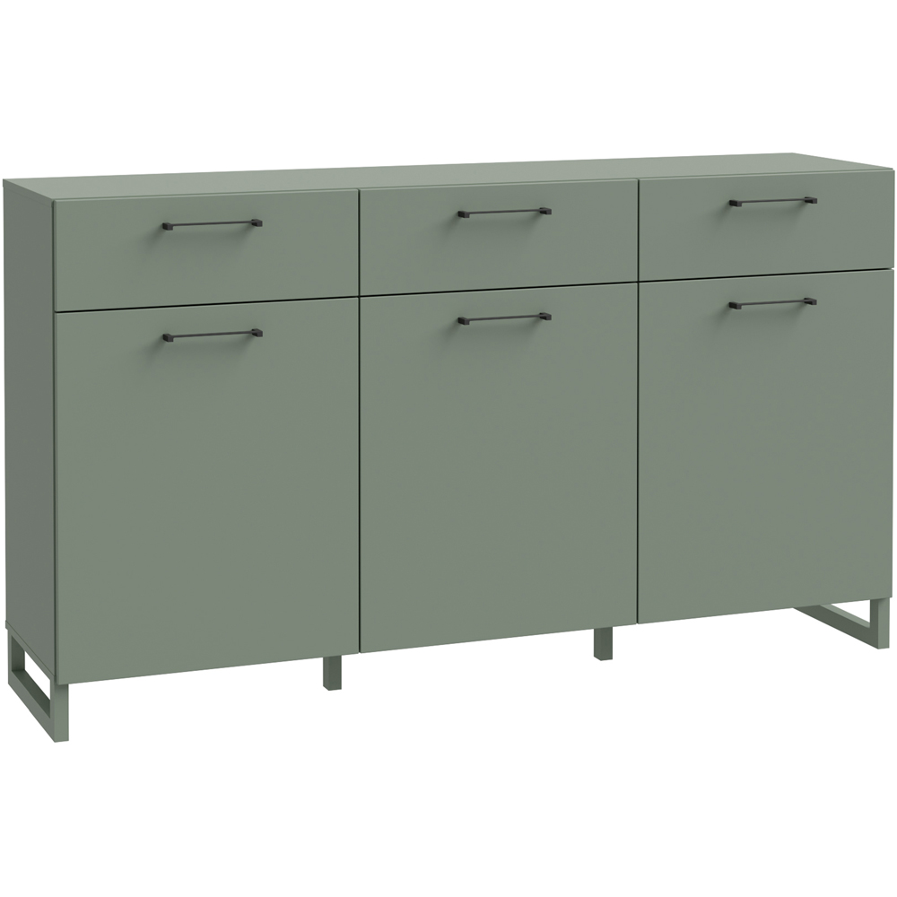 Florence Sali 3 Door 3 Drawer Sage Green Sideboard Image 2