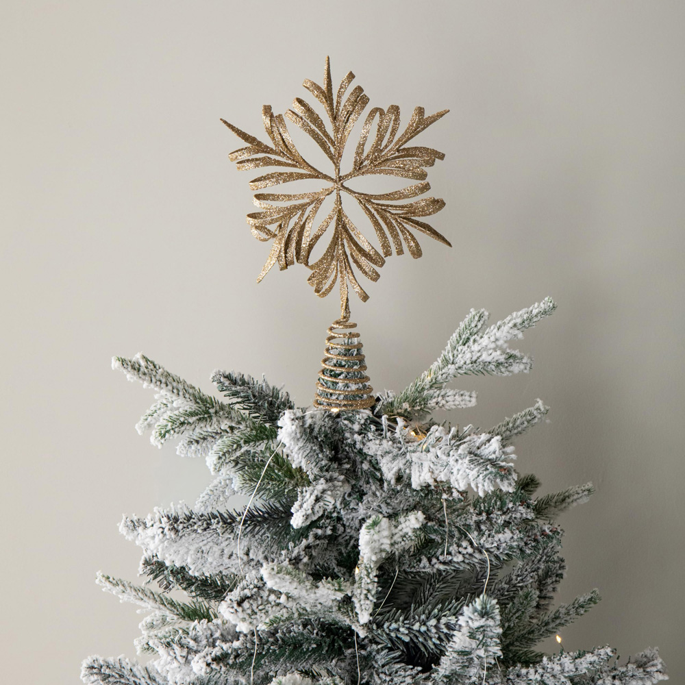 Samuel Alexander Antique Gold Snowflake Christmas Tree Topper 29cm Image 3