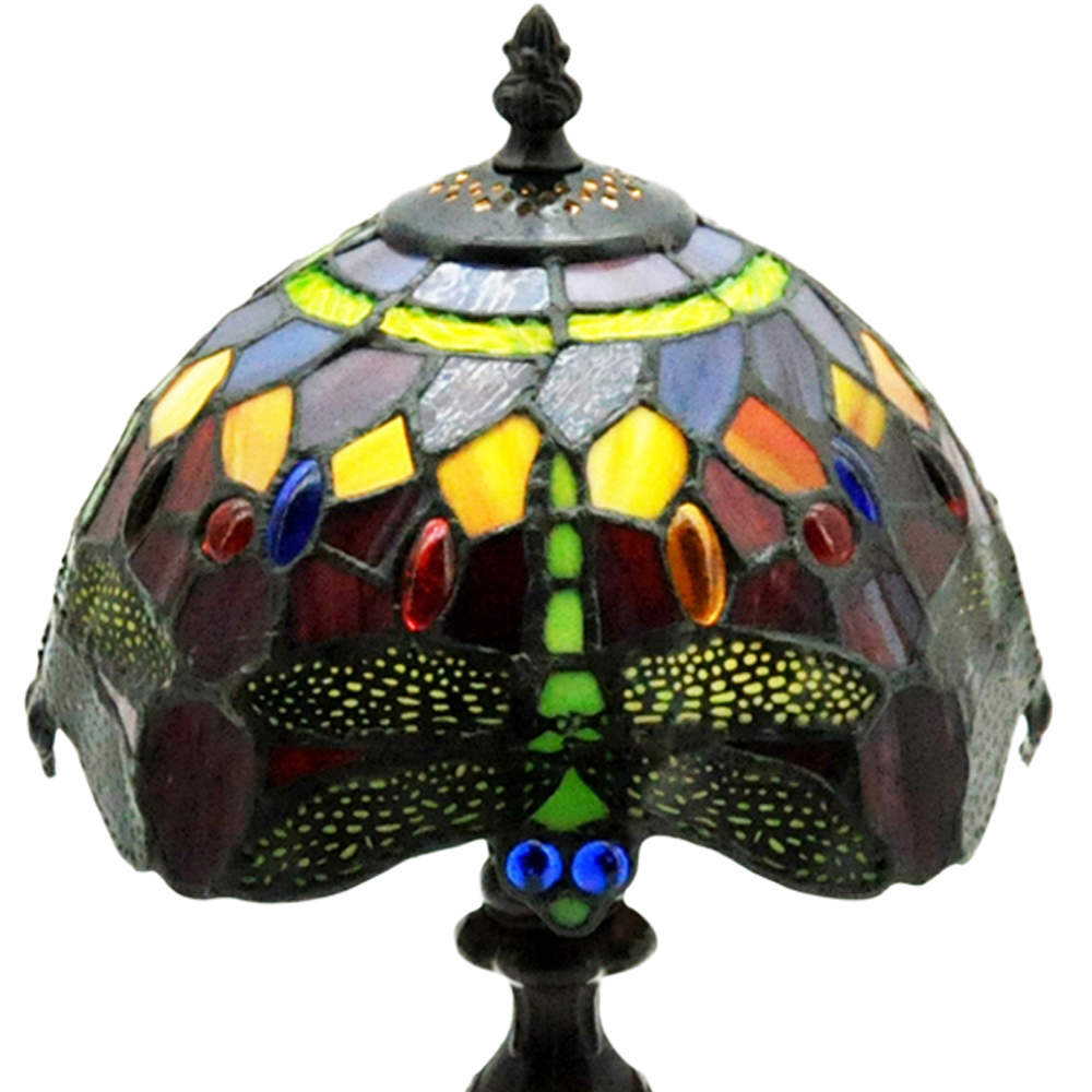 Acacia Home Tiffany Red Shade Dragonfly Table Lamp 20.3cm Image 2