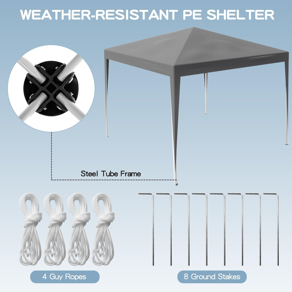 Alivio 3 x 3m Grey Foldable Pop Up Gazebo Image 4