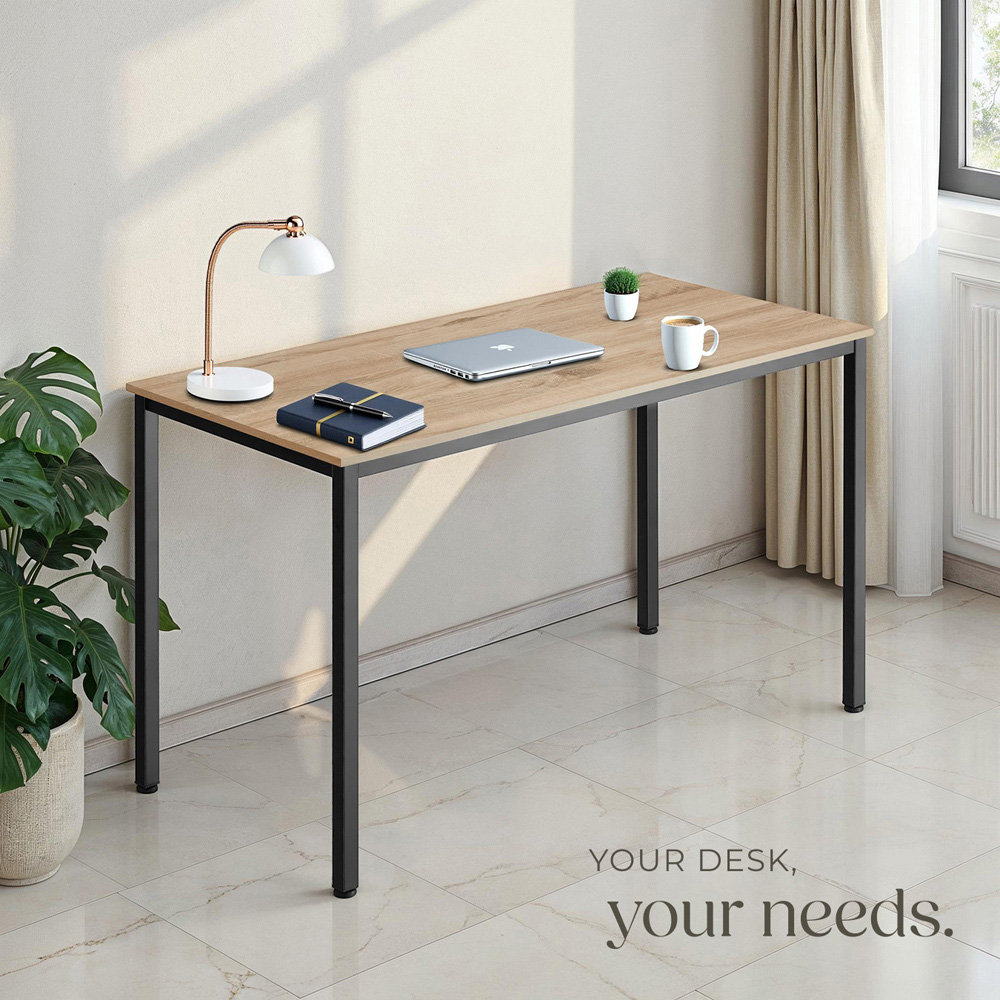 tectake Vanport Oak Sonoma Office Desk with Plastic Feet Image 7