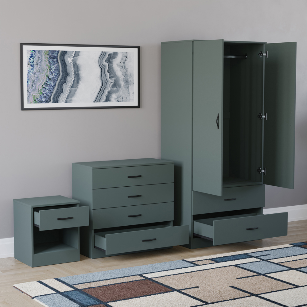 VIDA DESIGNS Riano Green 3 Piece Bedroom Furniture Set Image 4