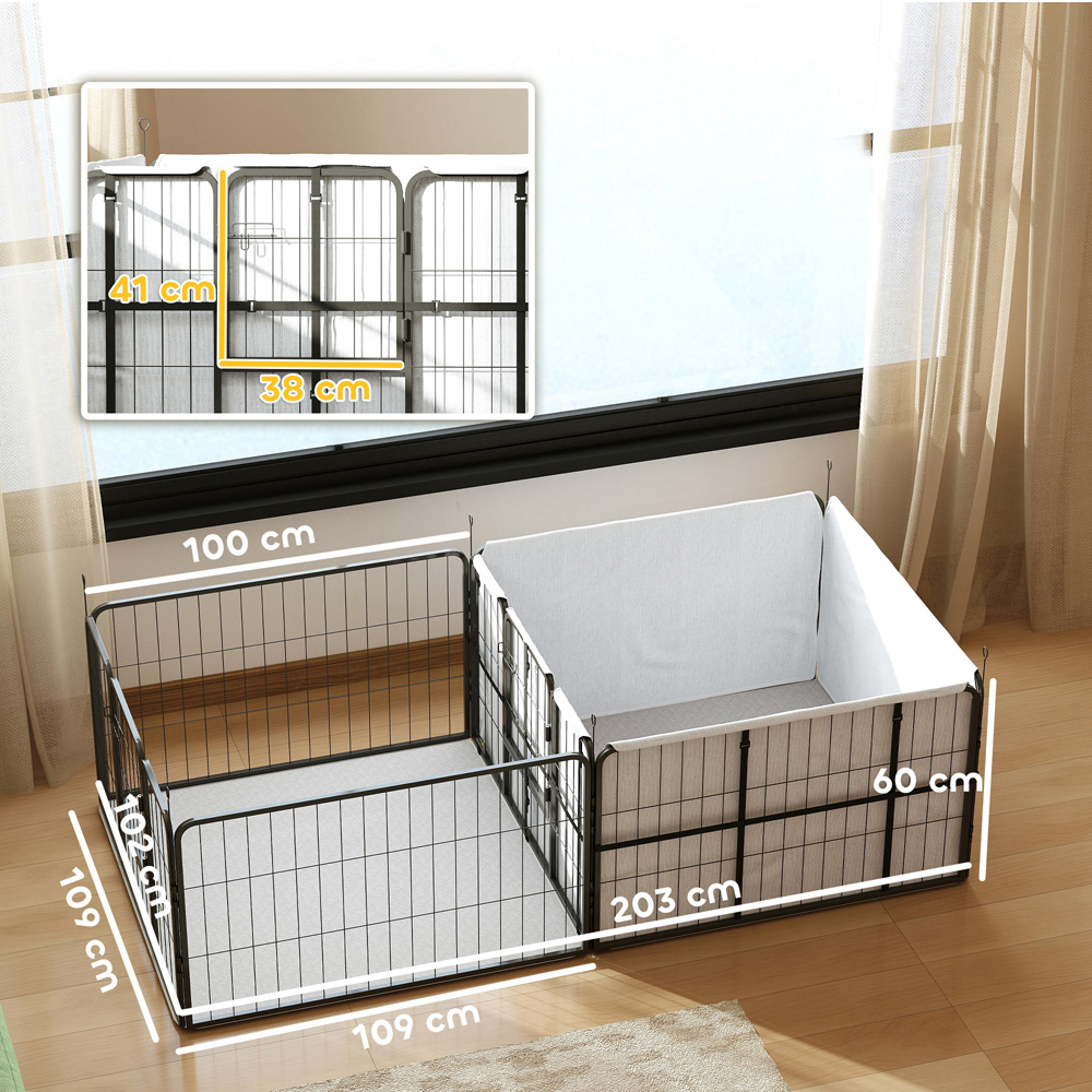 PawHut 7 Panel Whelping Box for Dogs Image 9