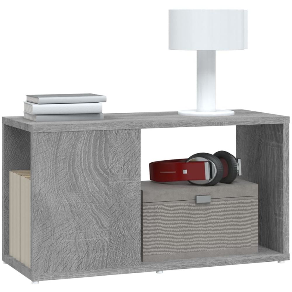 vidaXL Single Shelf Grey Sonoma Small TV Cabinet Image 3