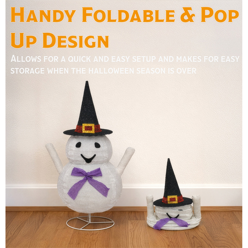 FXLab 40 Warm White LED Foldable Ghost Halloween Decoration 82cm Image 6