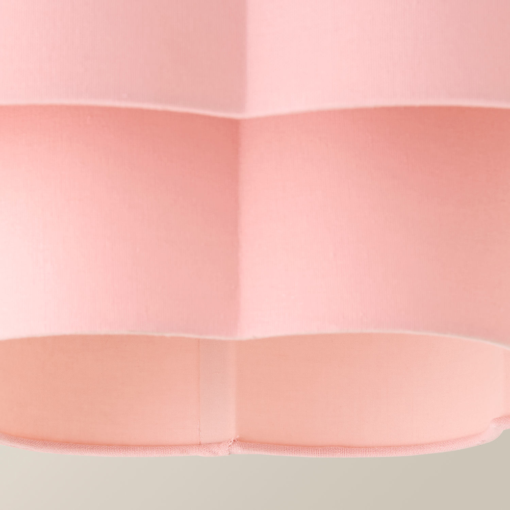 ValueLights Nora 2-Tier Pink Linen Scallop Lamp Shade 45cm Image 3