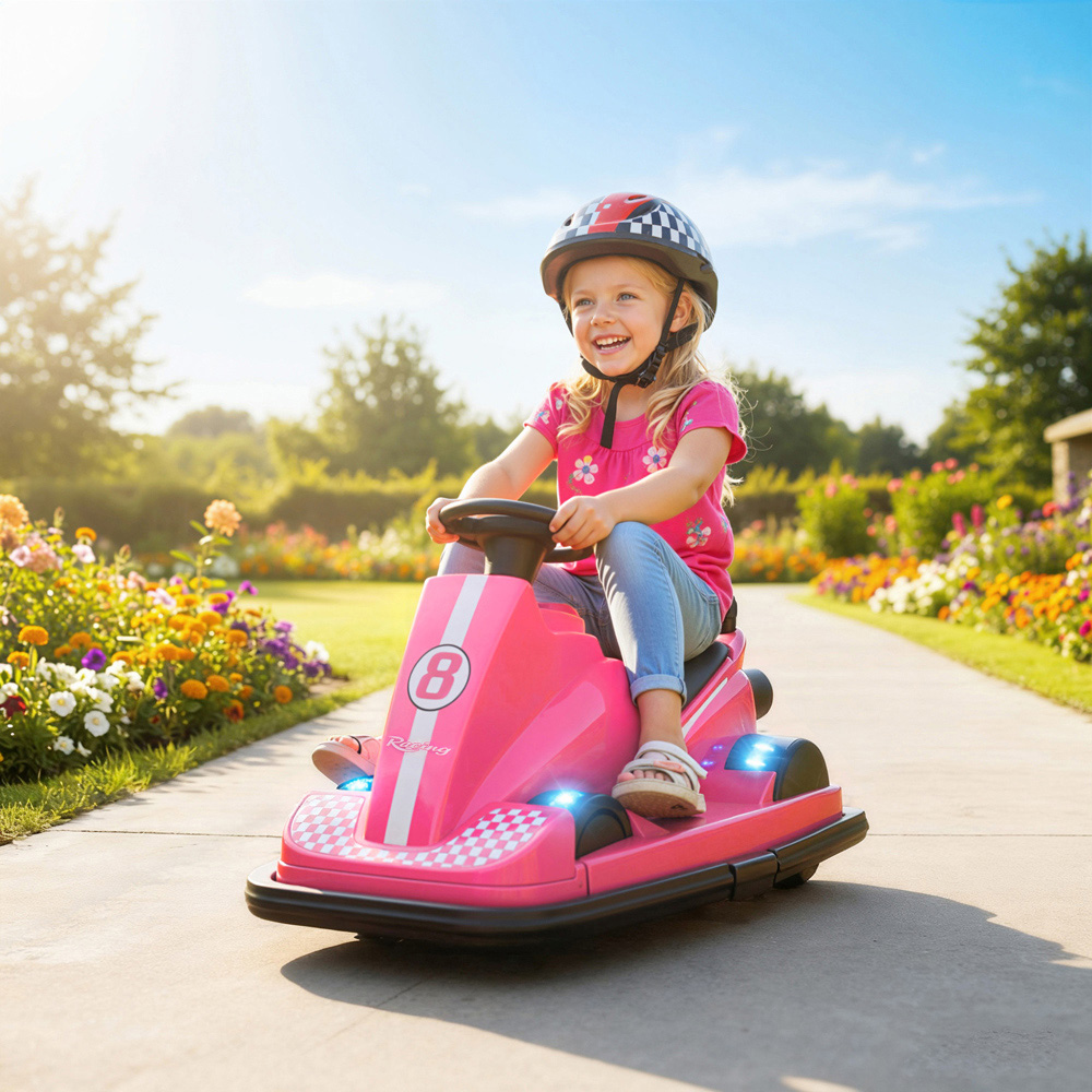 Tommy Toys Kids Pink 360 Degree Rotating Electric Bumper Car with LED Image 2