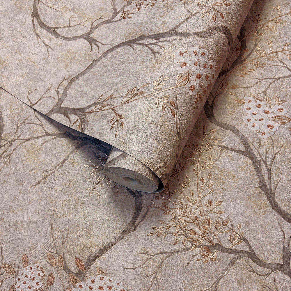 Rasch Wallpaper Albero Mocha Vinyl Wallpaper Image 2