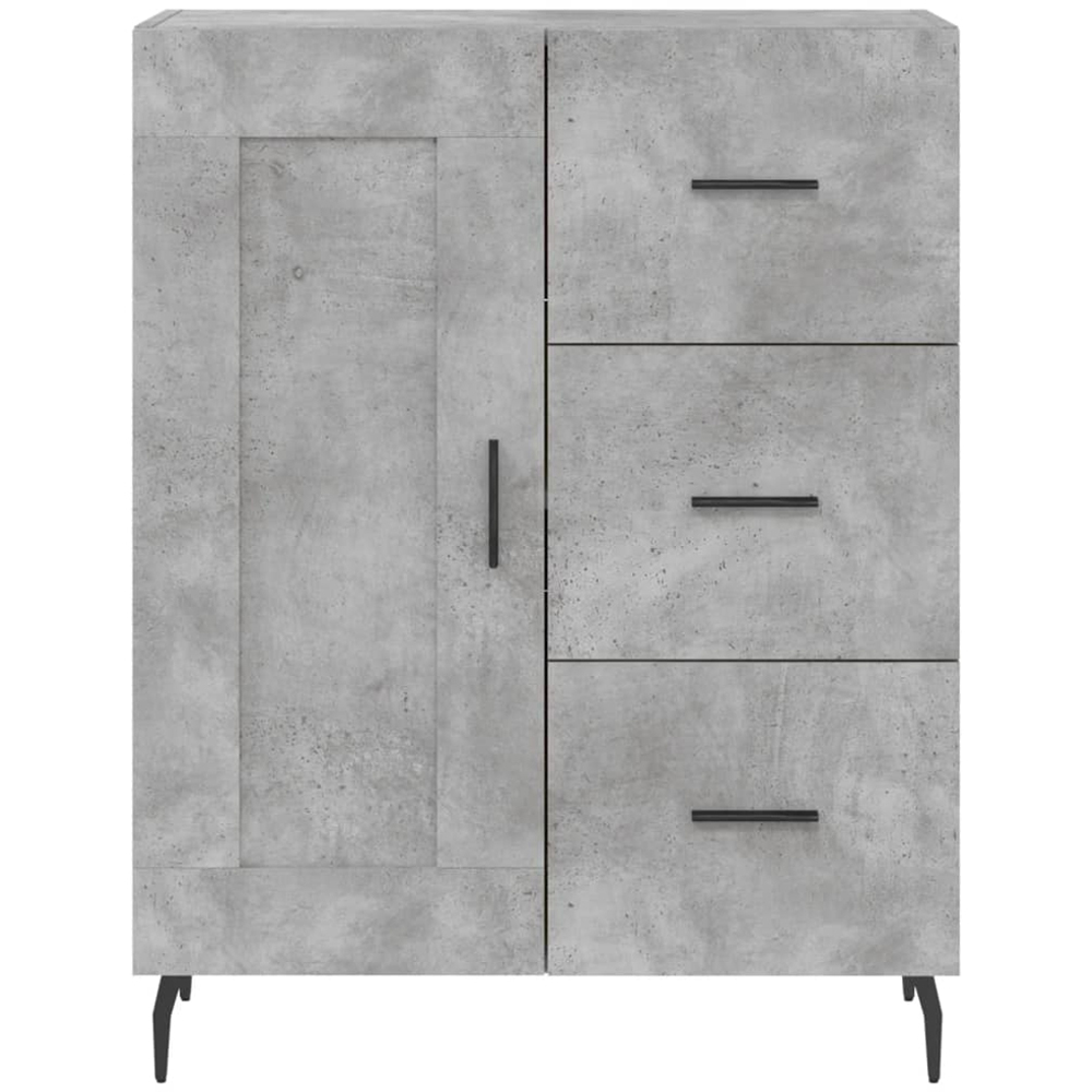 vidaXL Single Door 3 Drawer 3 Shelf Concrete Grey Highboard Image 8