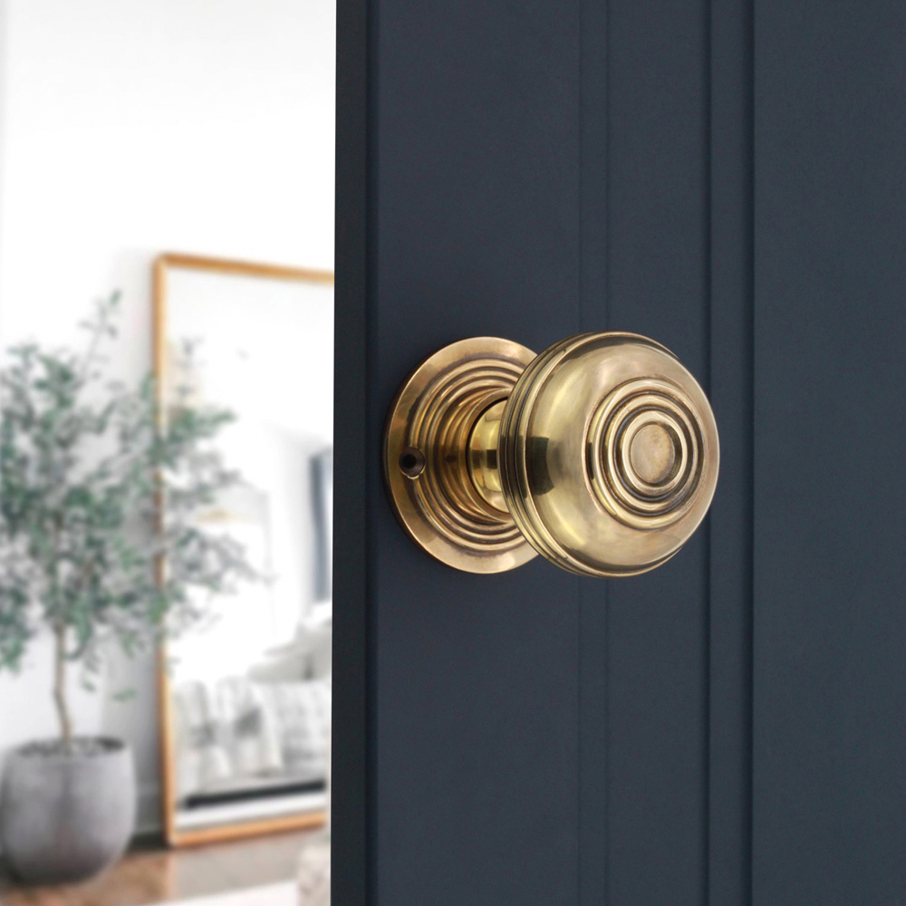 Spira Brass Aged Brass Bloxwich Large 60mm Rim and Mortice Door Knob 2 Pack Image 2