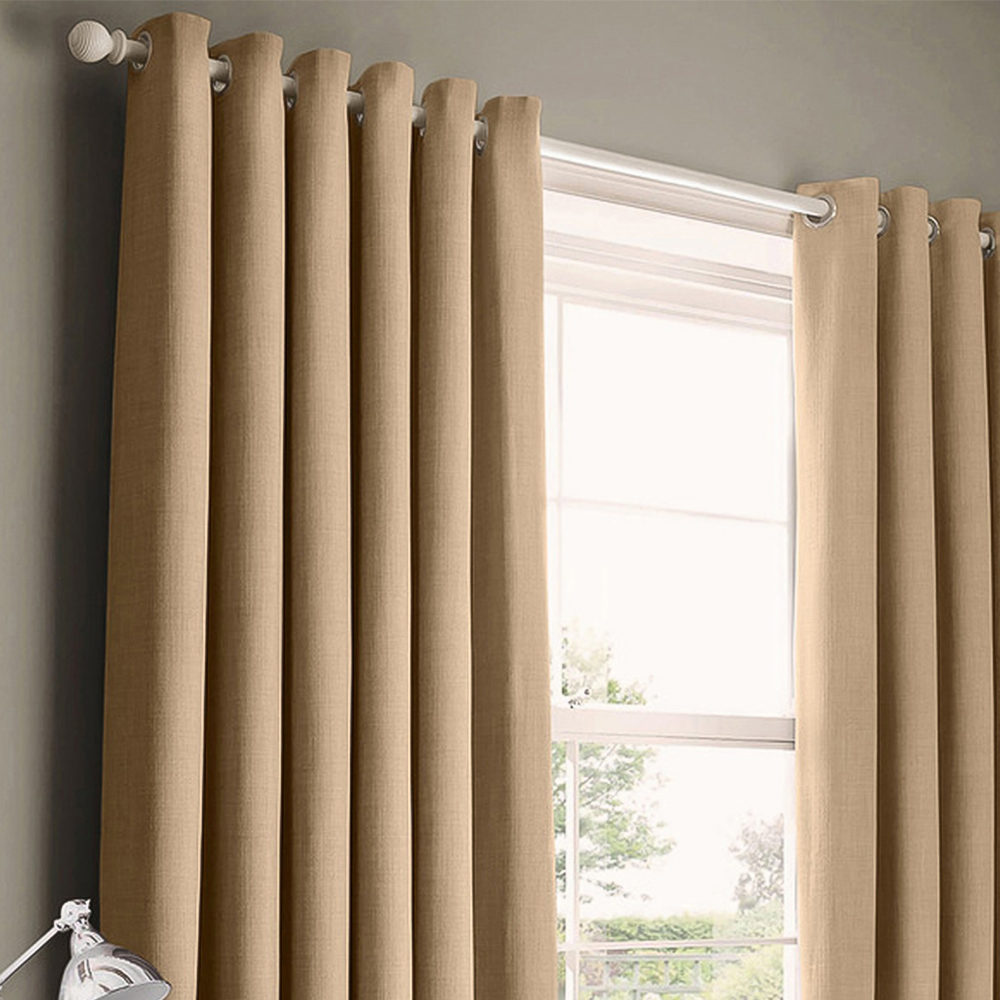 Velosso Panama Natural Eyelet Curtains 168 x 137cm Image 2
