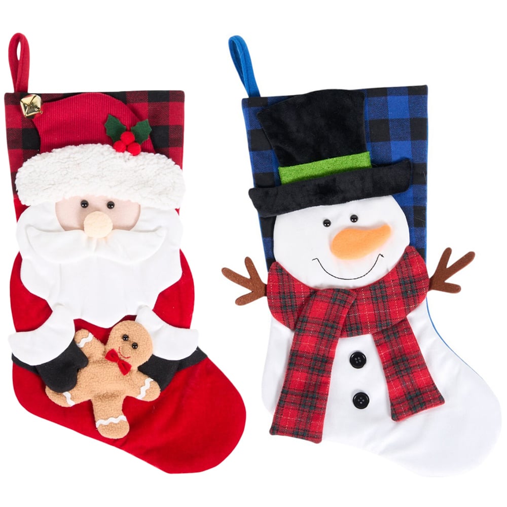 Santa or Snowman Novelty StockingMulticolour Image 1