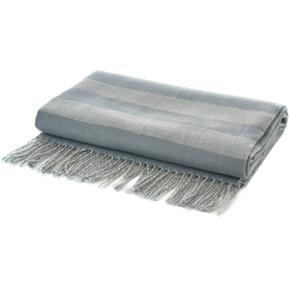 The Lyndon Company Elgin Cream and Blue Plush Fleece Throw 130 x 160cm Image 1