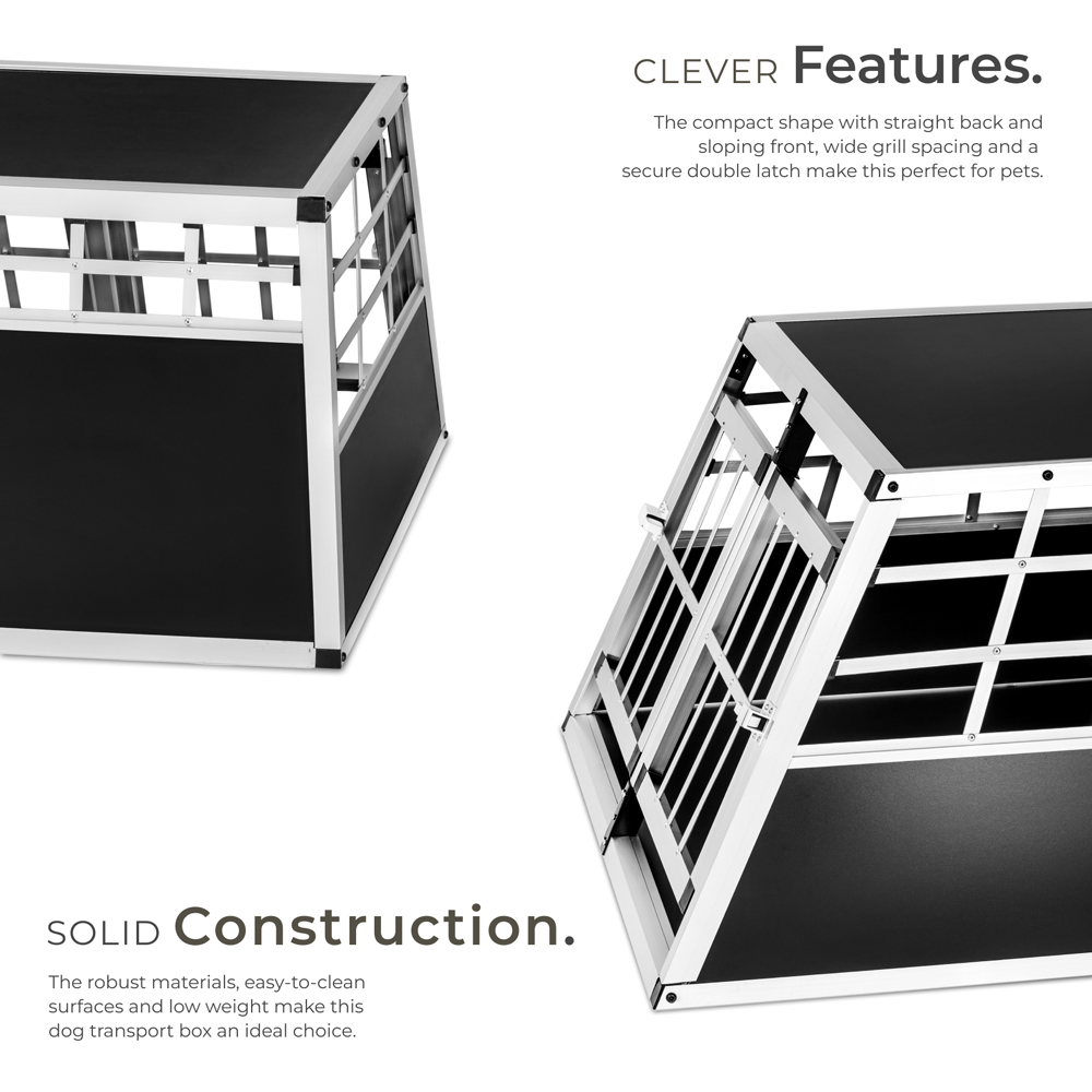 tectake Black Lockable Dog Crate Image 3