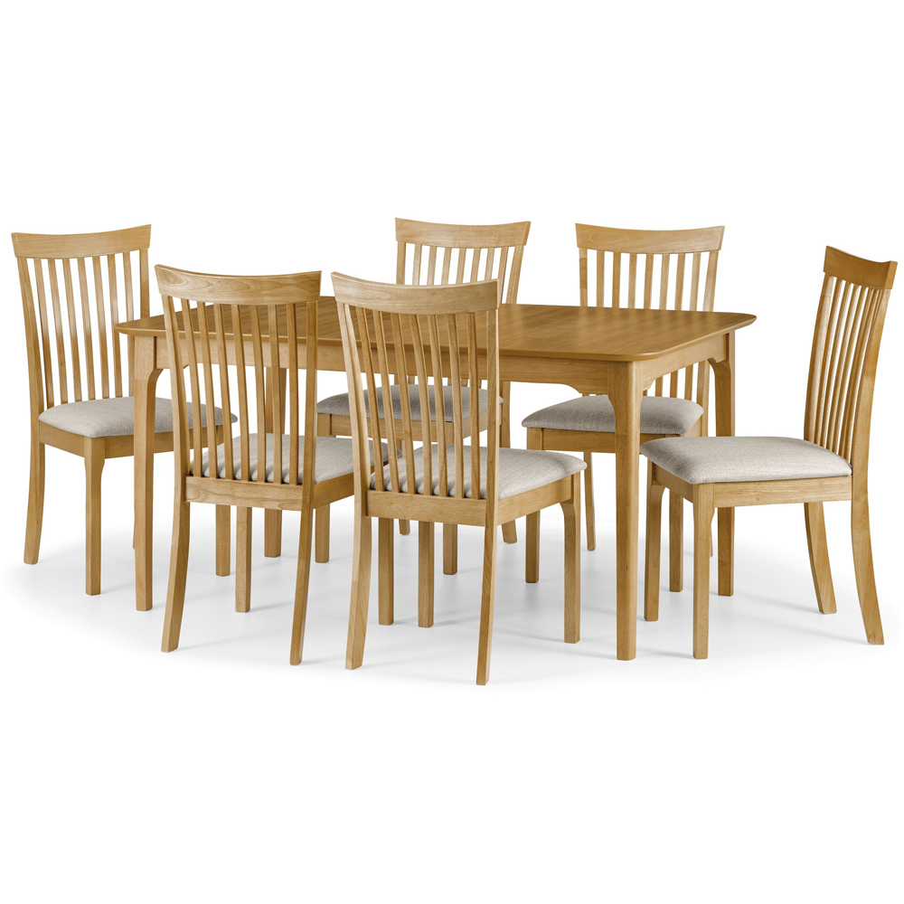 Julian Bowen Ibsen Set of 2 Light Oak Dining Chair Image 5