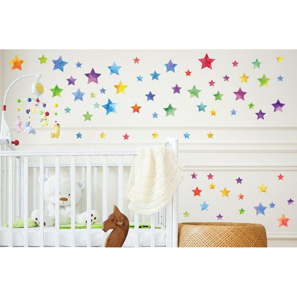 Walplus Kids Colourful Watercolour Stars Self Adhesive Wall Stickers Image 3