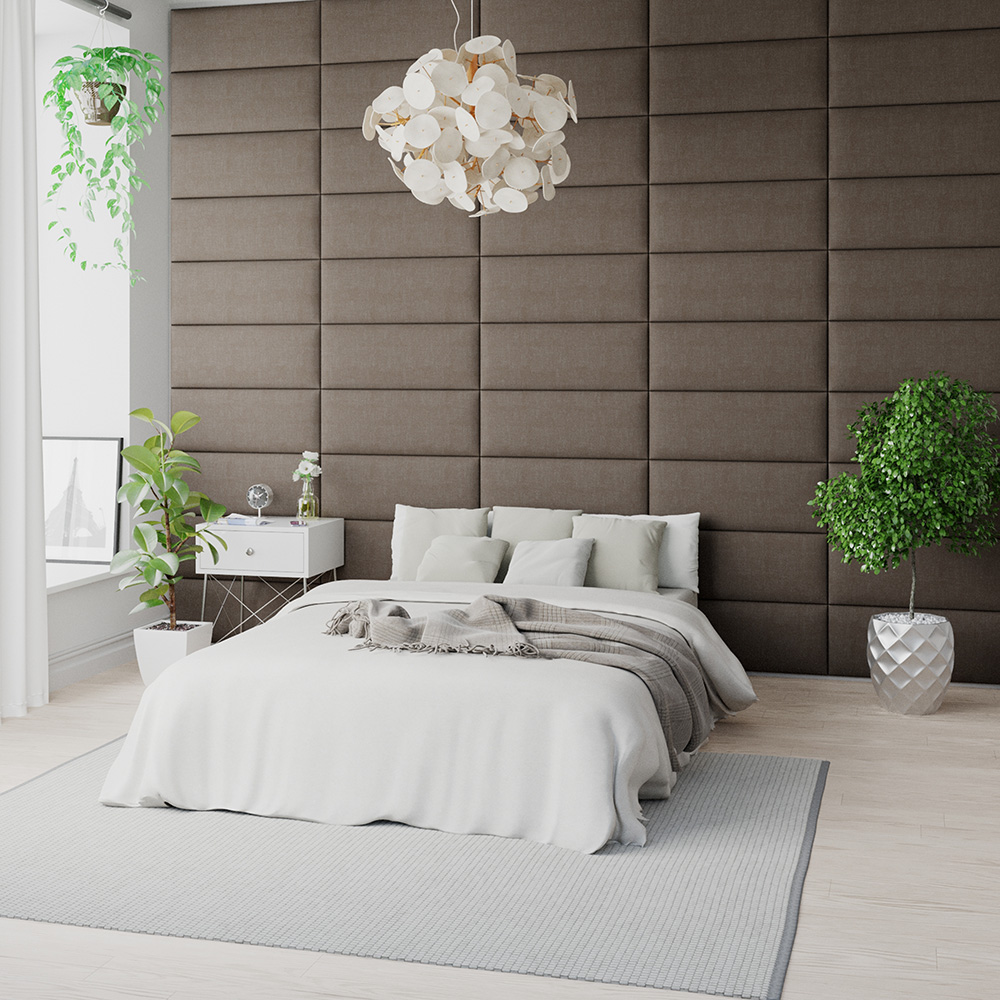 Aspire EasyMount Slate Malham Weave Upholstered Wall Mounted Headboard Panels 2 Pack Image 2