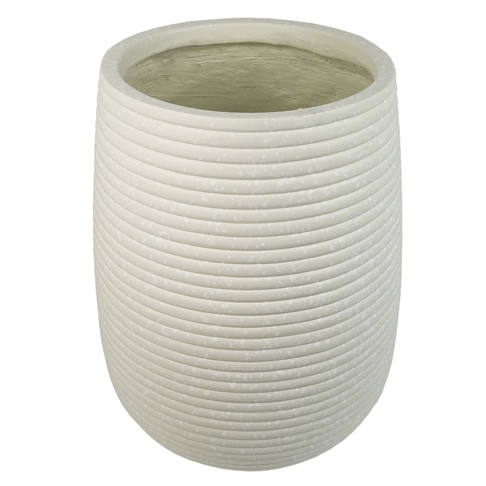 Leaf Mikos White Ridged Composite Planter 41 x 30cm Image 7