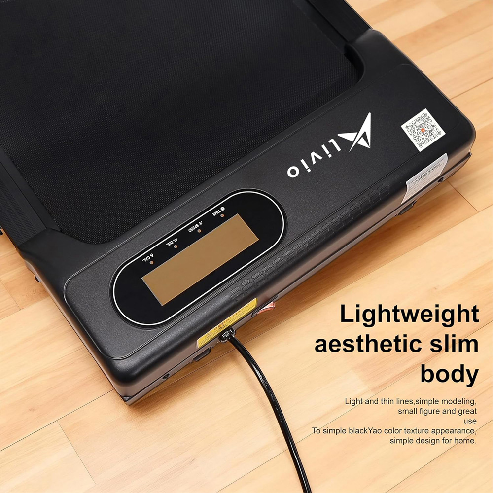 Alivio Black Portable Treadmill with LED Display and Anti-Slip Belt Image 5