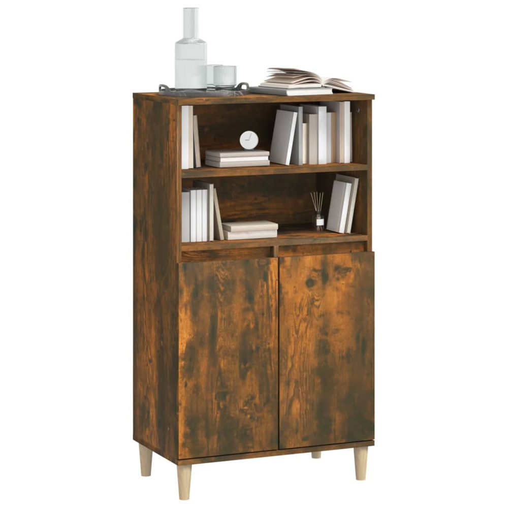 vidaXL 2 Door 2 Shelf Smoked Oak Highboard Image 6