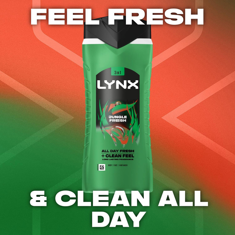 Lynx Jungle Fresh Shower Gel 500ml and Body Spray 250ml Bundle 6 Pack Image 3