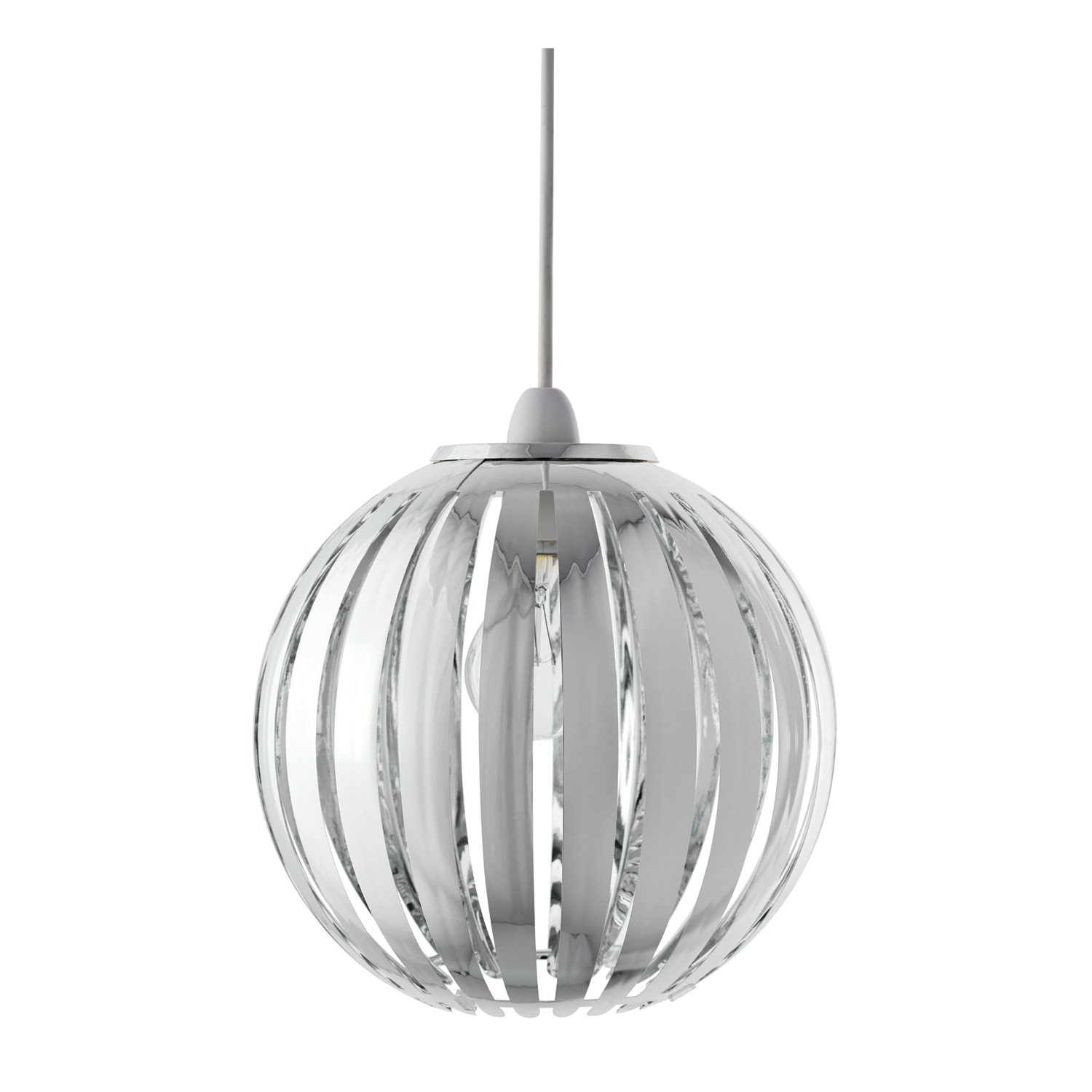 Silver Chrome and Acrylic Pendant Light Image 1