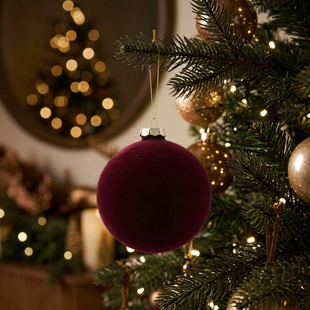 Flocked Amber Charm Bauble Image 5