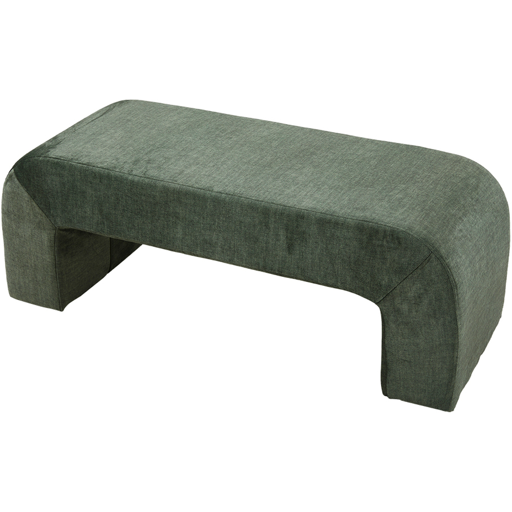 Living and Home Green Textured Velveteen Arch-Shaped Bench Image 2