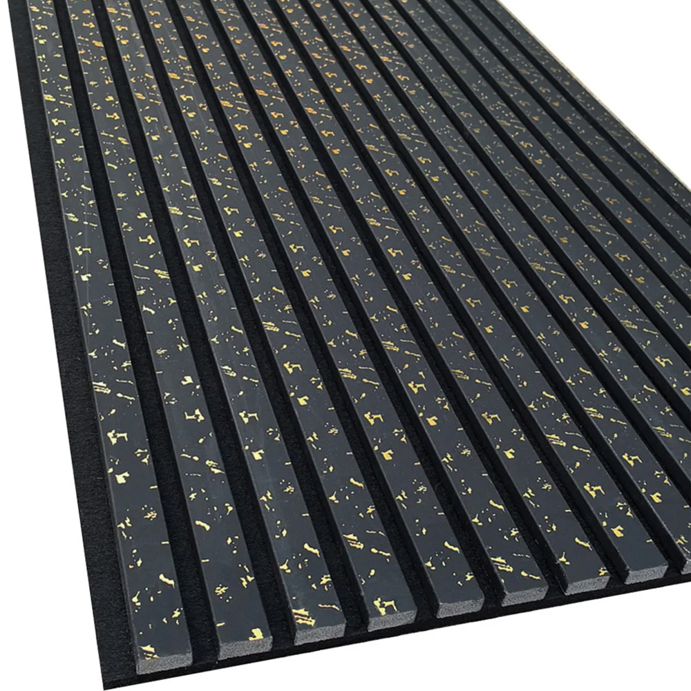 Britwall Black and Gold Dot Design Linear Acoustic Wall Panel 2400 x 600 x 21mm 2 Pack Image 4