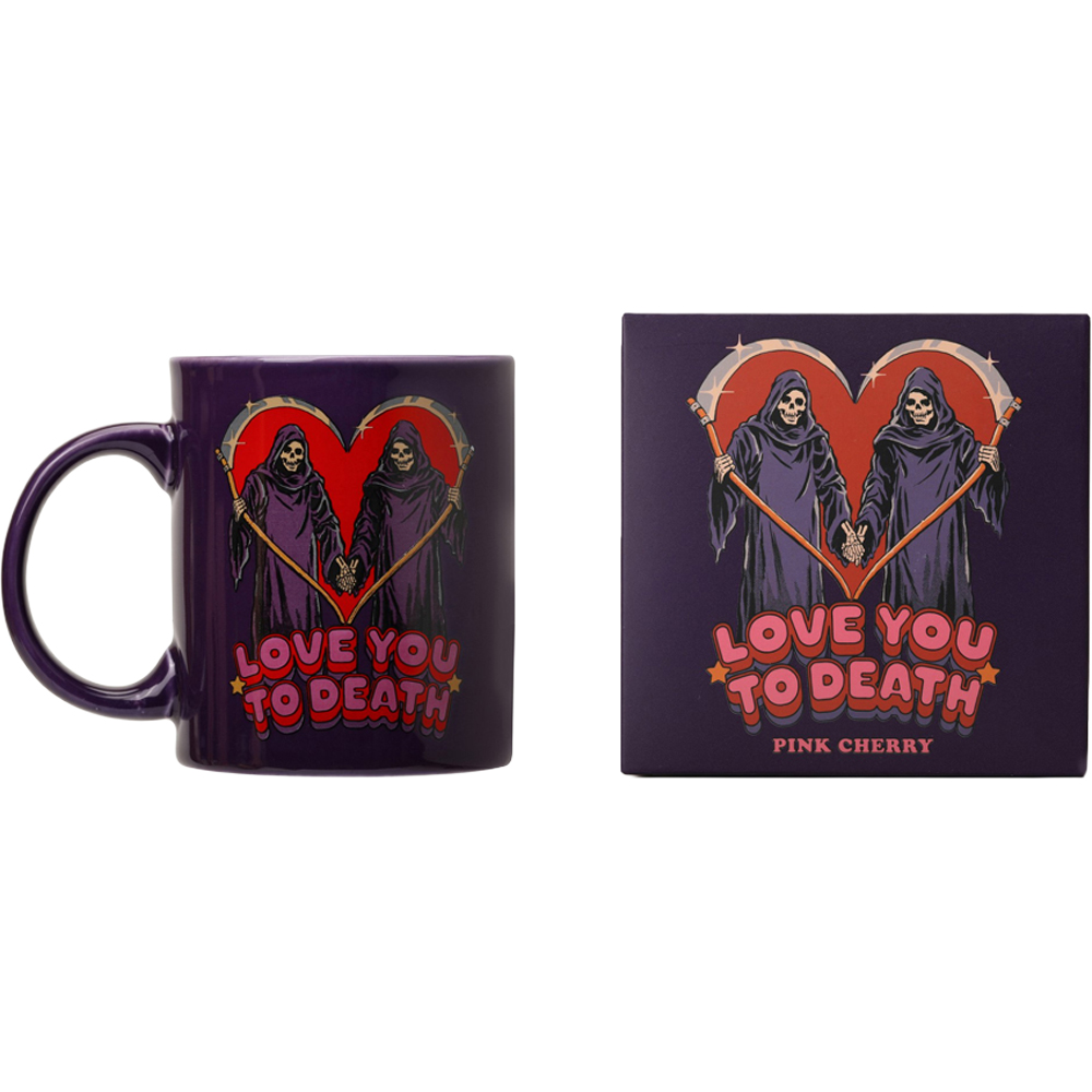 Steve Rhodes Love You To Death Pink Cherry Scented Candle with Purple Mug Image 3