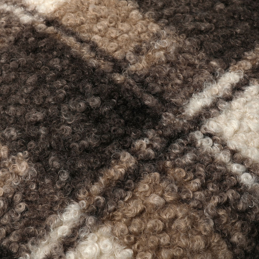 Fraser Check Faux Wool Cushion Brown Image 2