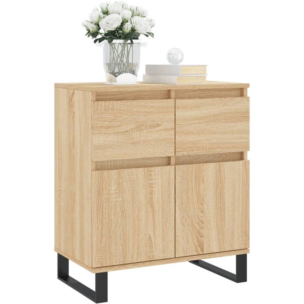 vidaXL 2 Door 2 Drawer Sonoma Oak Sideboard Image 3