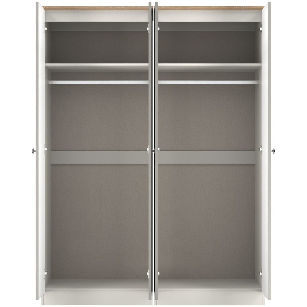 Crowndale Sussex 4 Door Grey Ash and Bardolino Oak Tall Mirror Wardrobe Ready Assembled Image 6