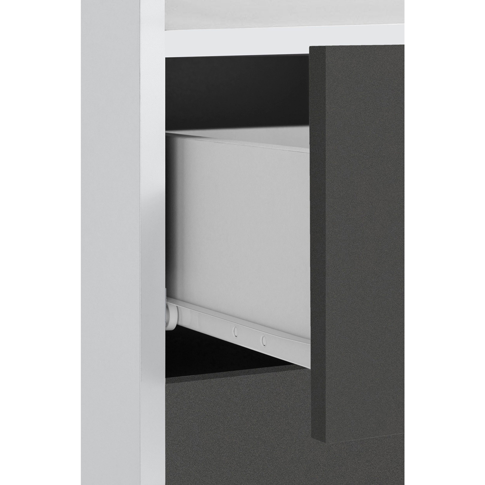 Loft24 Mirza 2 Door Single Drawer White Anthracite Oak Bathroom Cabinet Image 5