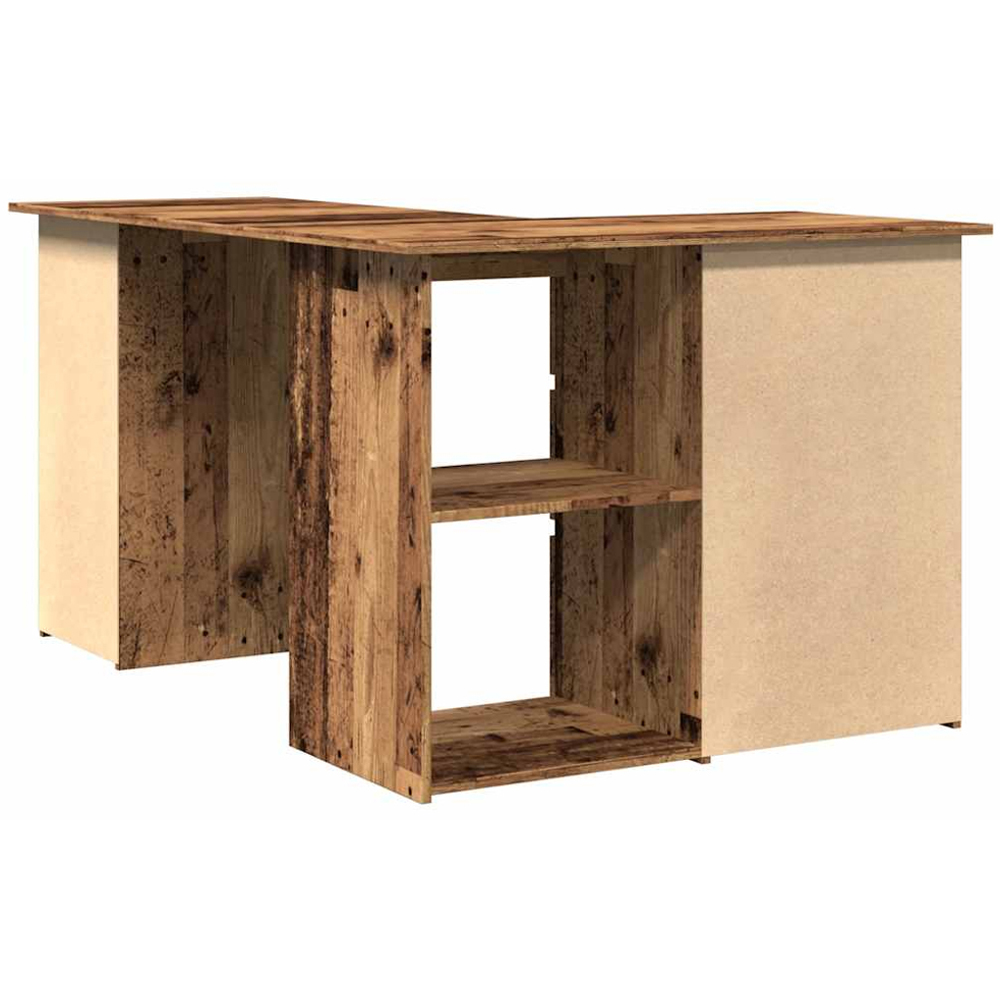 vidaXL 2 Door 4 Drawer 2 Shelf Corner Computer Desk Old Wood Effect Image 6