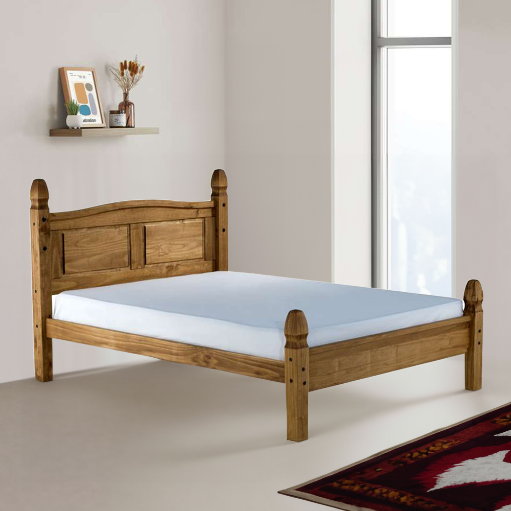 Birlea Corona Double Natural Wax Low End Bed Frame Image 1