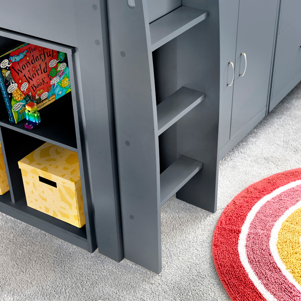 Bedmaster Lacy Grey Storage Mid Sleeper with Spring Mattress Image 6