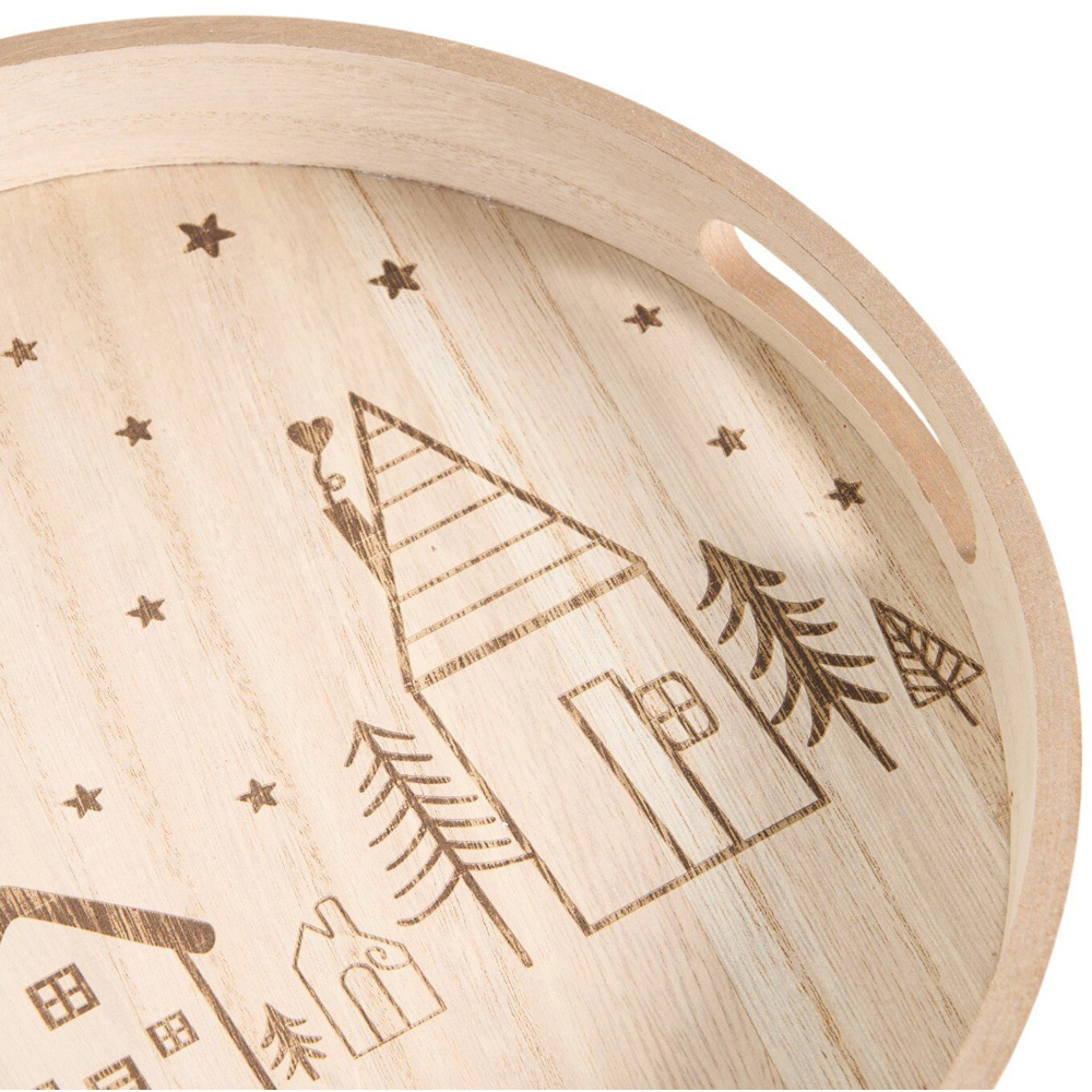 Scandi Wooden Tray Natural Image 4