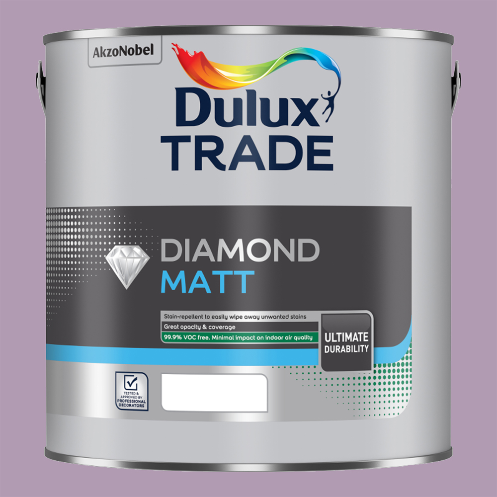 Dulux Trade Frosted Grape Walls and Ceilings Diamond Matt Paint 2.5L Image 2