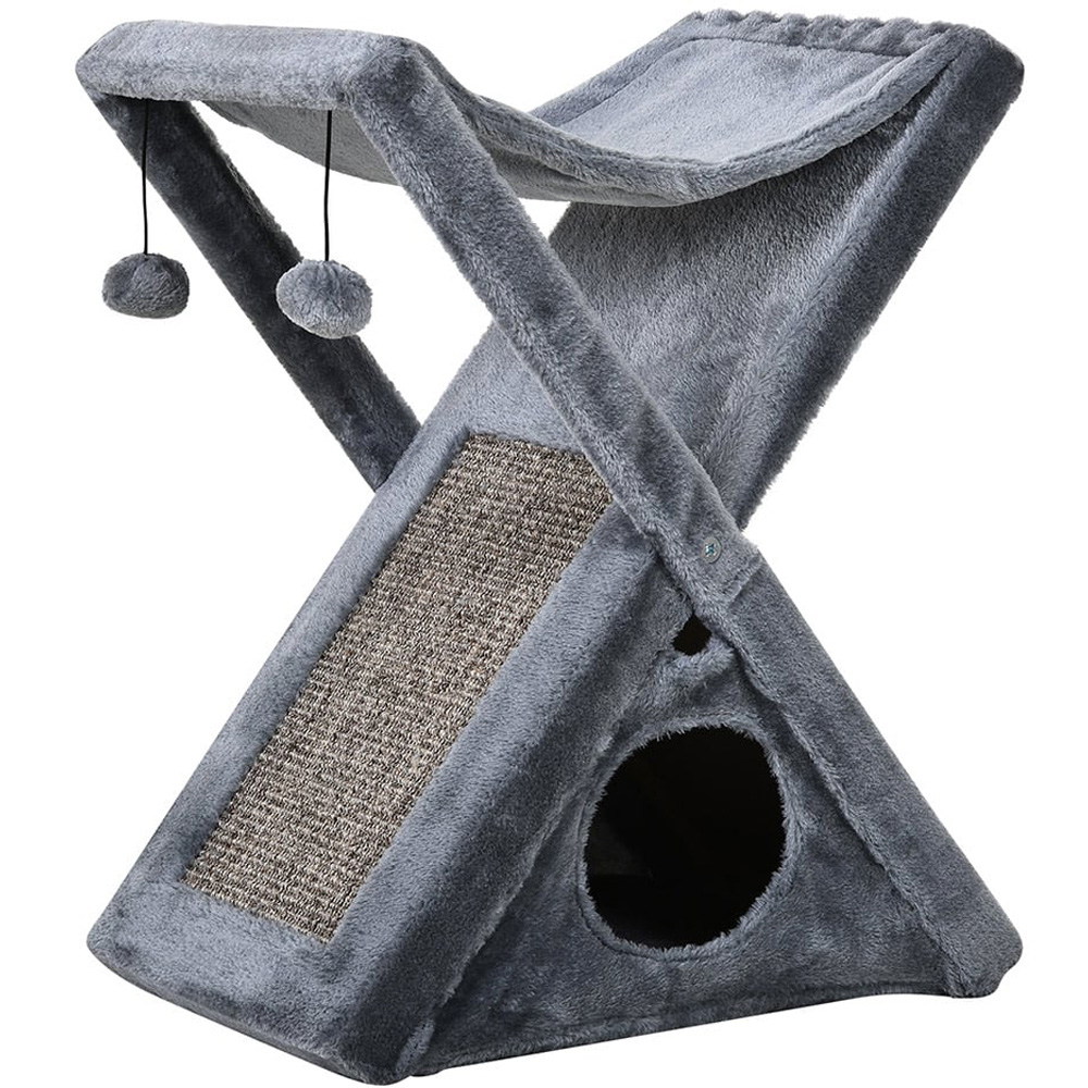 PawHut 2 Tier Cat Tree Play Rest Image 1